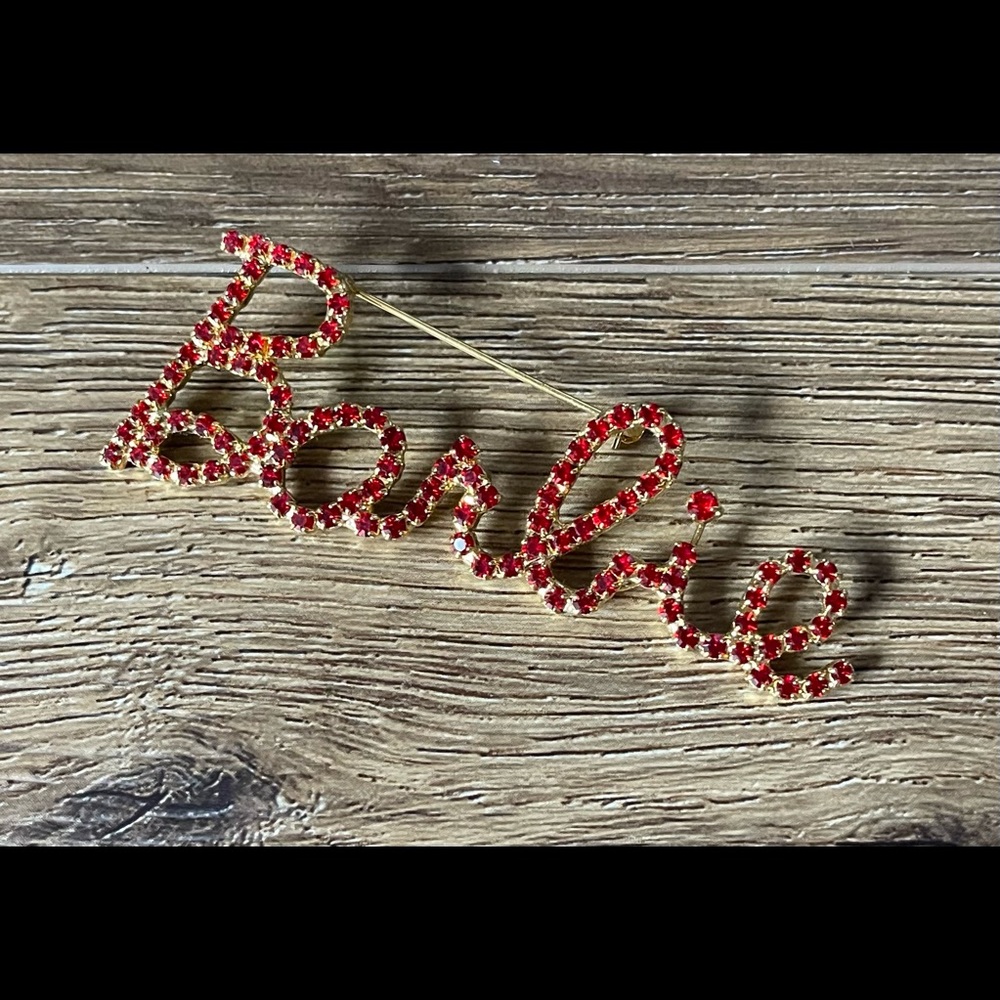 NWOT Rhinestone “BARBIE” Brooch - Picture 3 of 6